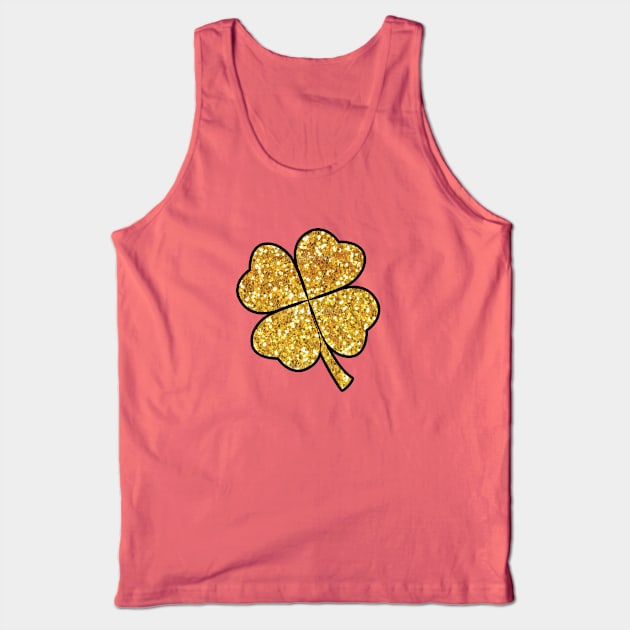 Four Leaf Gold Clover Tank Top by ACGraphics